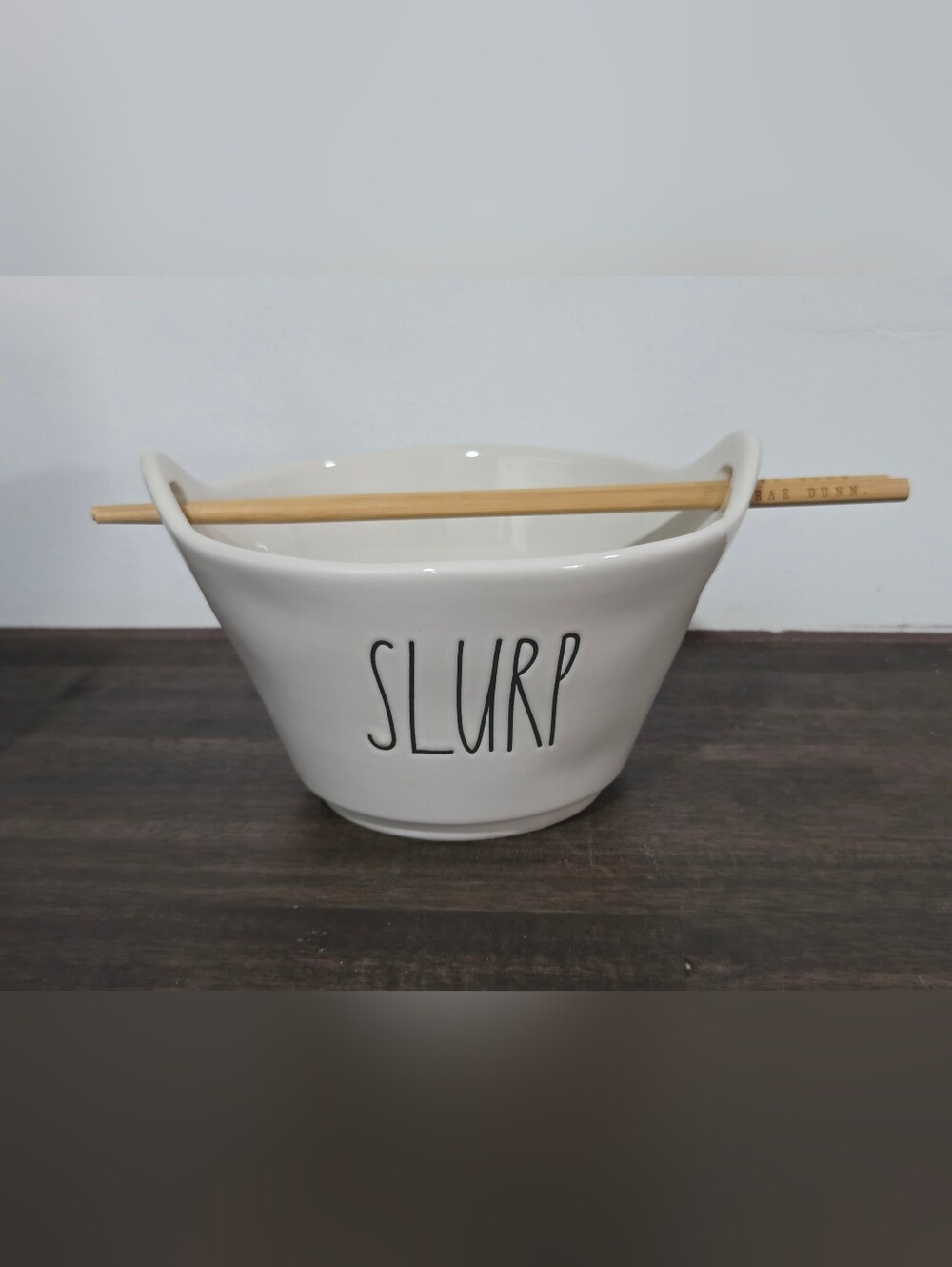 Rae Dunn 'SLURP' Noodle Bowl with Chopstick Rest